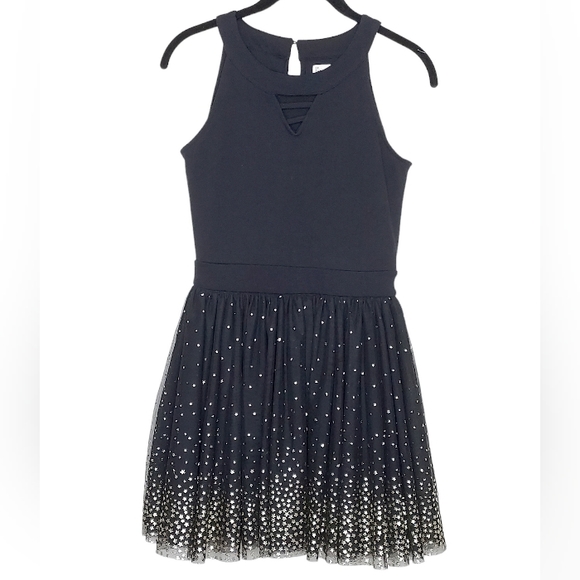 Epic Threads Girls Gold Stars Chiffon Lined Party Dress Size XL - Picture 2 of 8